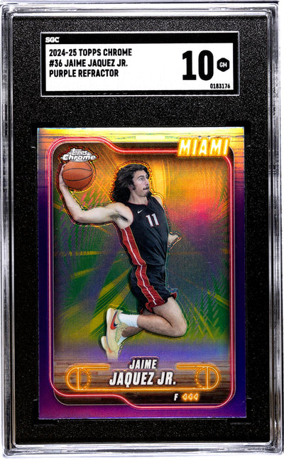 2024-25 Topps Chrome #36 Jaime Jaquez Jr. Purple Refractor SGC 10