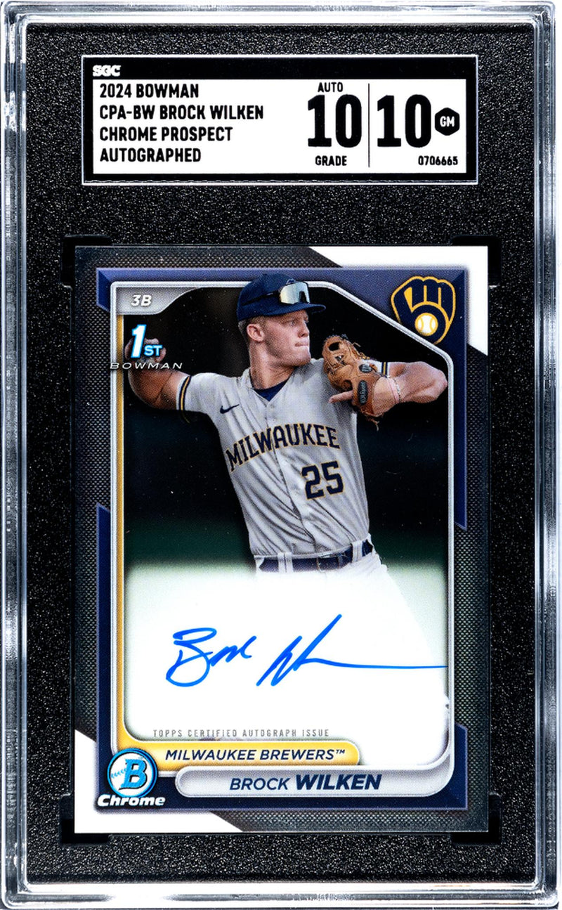 2024 Bowman #CPA-BW Brock Wilken Chrome Prospect Autographed Auto SGC 10