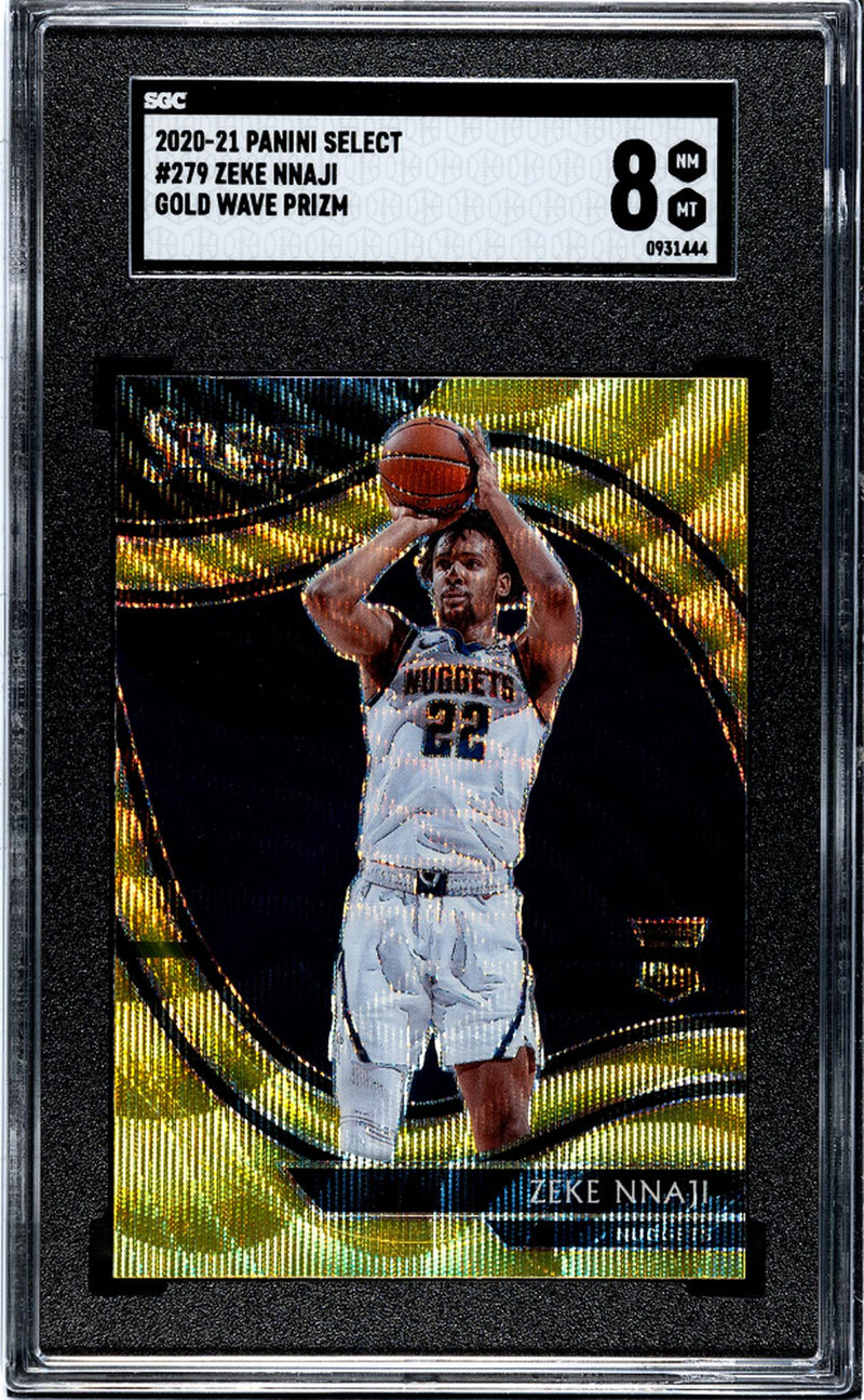 2020-21 Panini Select Gold Wave Prizm Zeke Nnaji #279 SGC 8