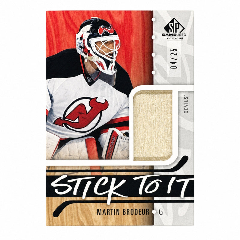 2024 Upper Deck SP Game-Used Martin Brodeur #STI-MB "Stick" to It Patch /25