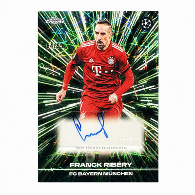 2025 Topps Chrome UCC Franck Ribery Black Lazer Auto Neon Green Refractor /99