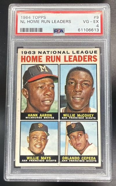 1964 Topps Hank Aaron/Willie Mccovey/Willie Mays/Orlando Cepeda #9 PSA 4