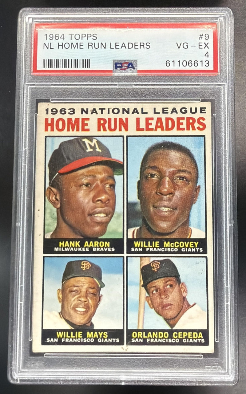 1964 Topps Hank Aaron/Willie Mccovey/Willie Mays/Orlando Cepeda #9 PSA 4