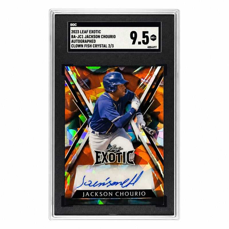 2023 Leaf Exotic Jackson Chourio Clown Fish Crystal Auto /3 SGC 9.5
