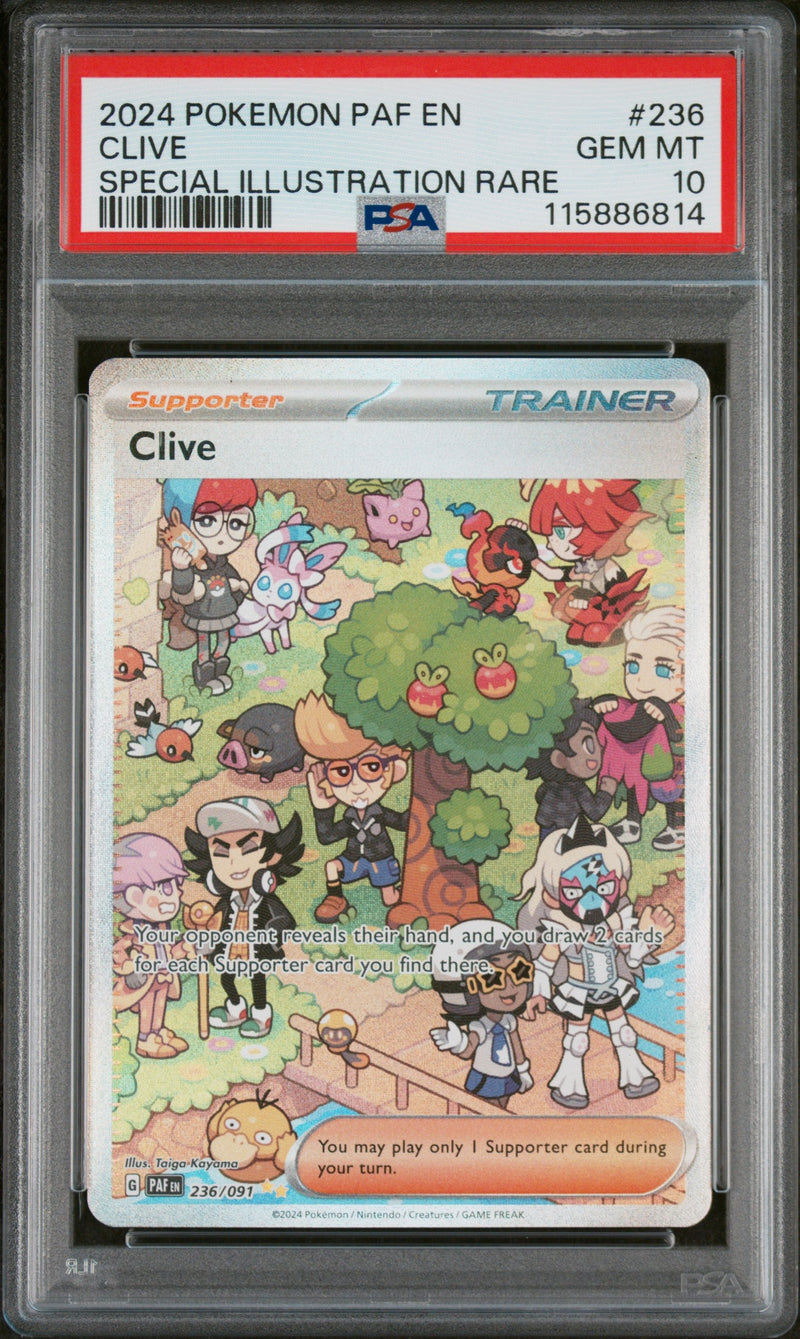 2024 Pokemon Scarlet and Violet Paldean Fates Special Illustration Rare Clive #236 PSA 10
