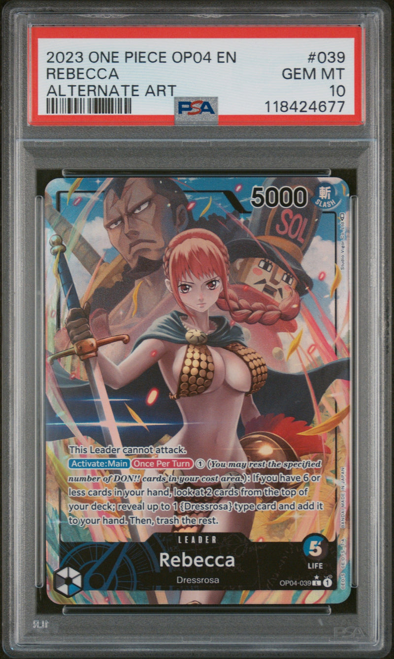 2023 One Piece Kingdom of Conspiracies Japanese Alternate Art Rebecca #OP04039L PSA 10