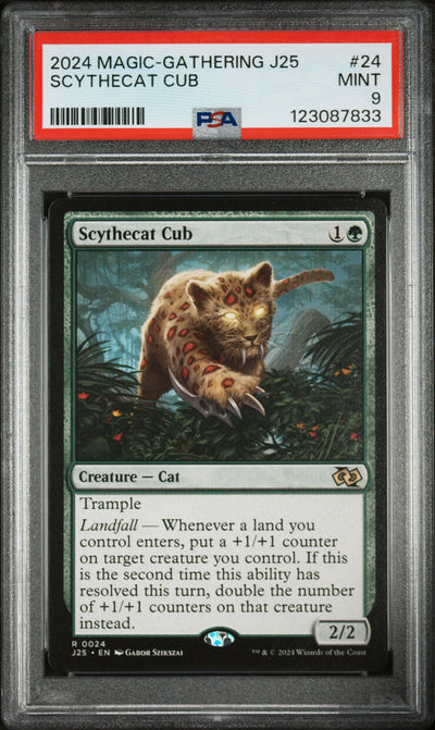 2024 Magic the Gathering Foundations Jumpstart Scythecat Cub #24 PSA 9