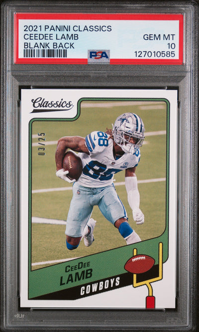 2021 Panini Classics Blank Back Ceedee Lamb /25 PSA 10