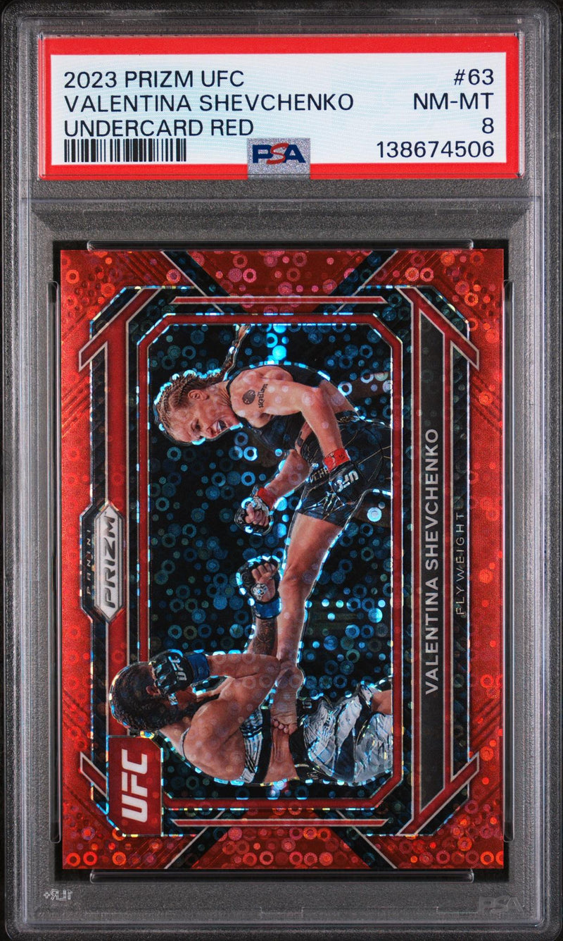 2023 Panini Prizm UFC Under Card Red Valentina Shevchenko #63 /99 PSA 8