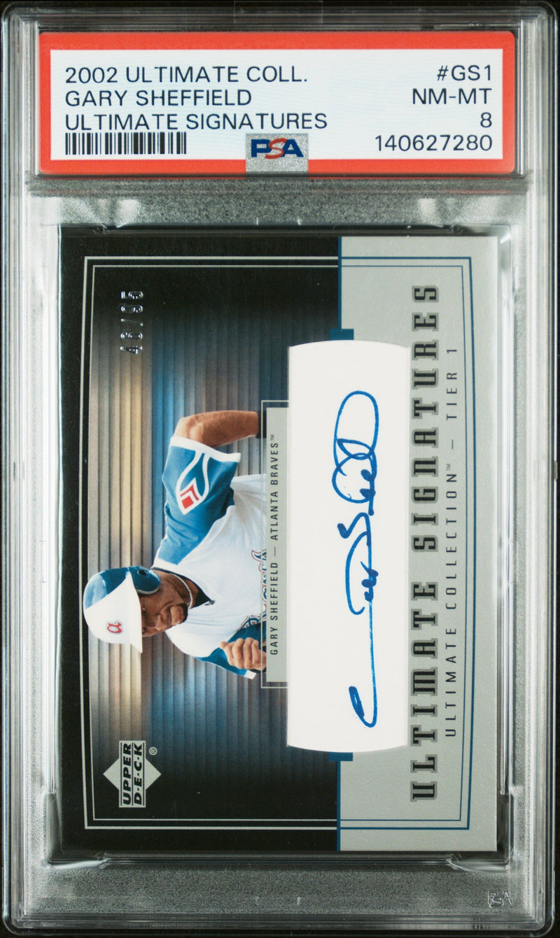 2002 Ultimate Collection Ultimate Signatures Gary Sheffield #GS1 /199 PSA 8 140627280