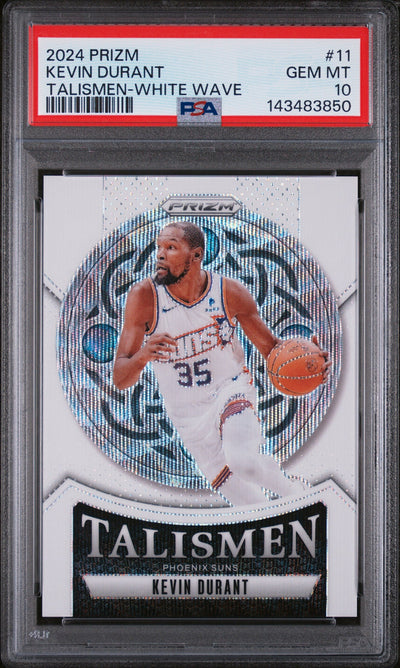 2024 Panini Prizm Talismen White Wave Kevin Durant #11 /20 PSA 10