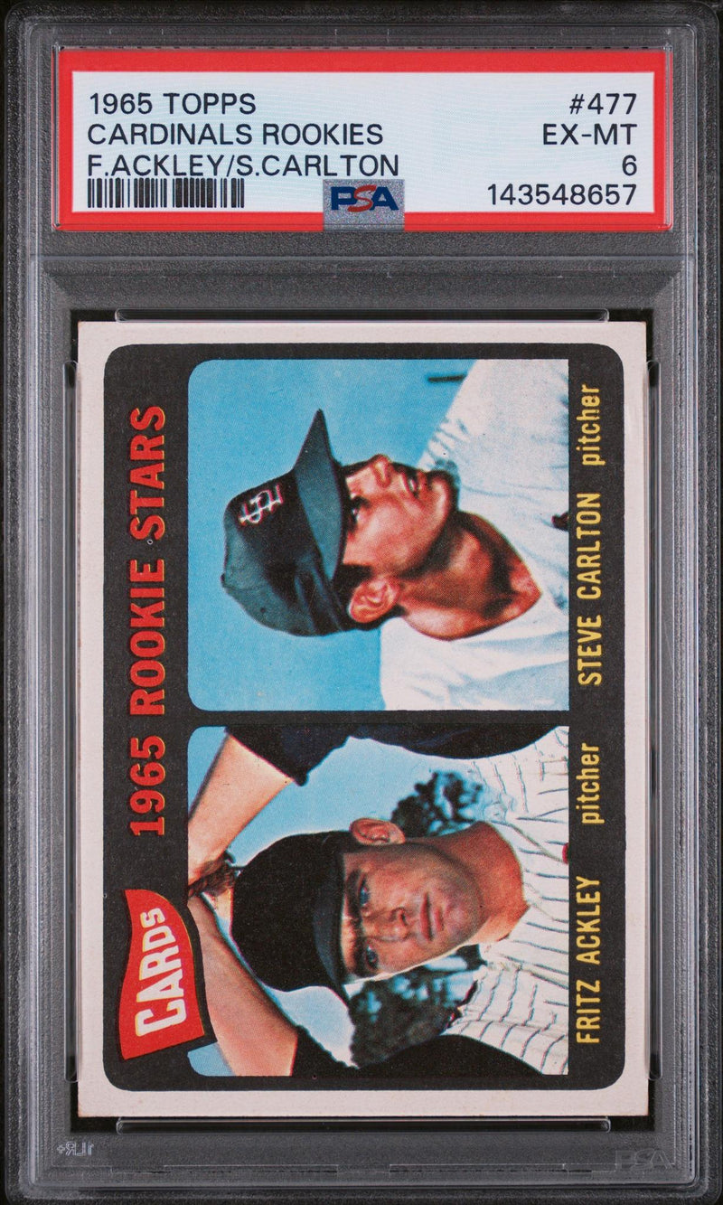 1965 Topps Cardinals Rookies Fritz Ackley/Steve Carlton #477 PSA 6