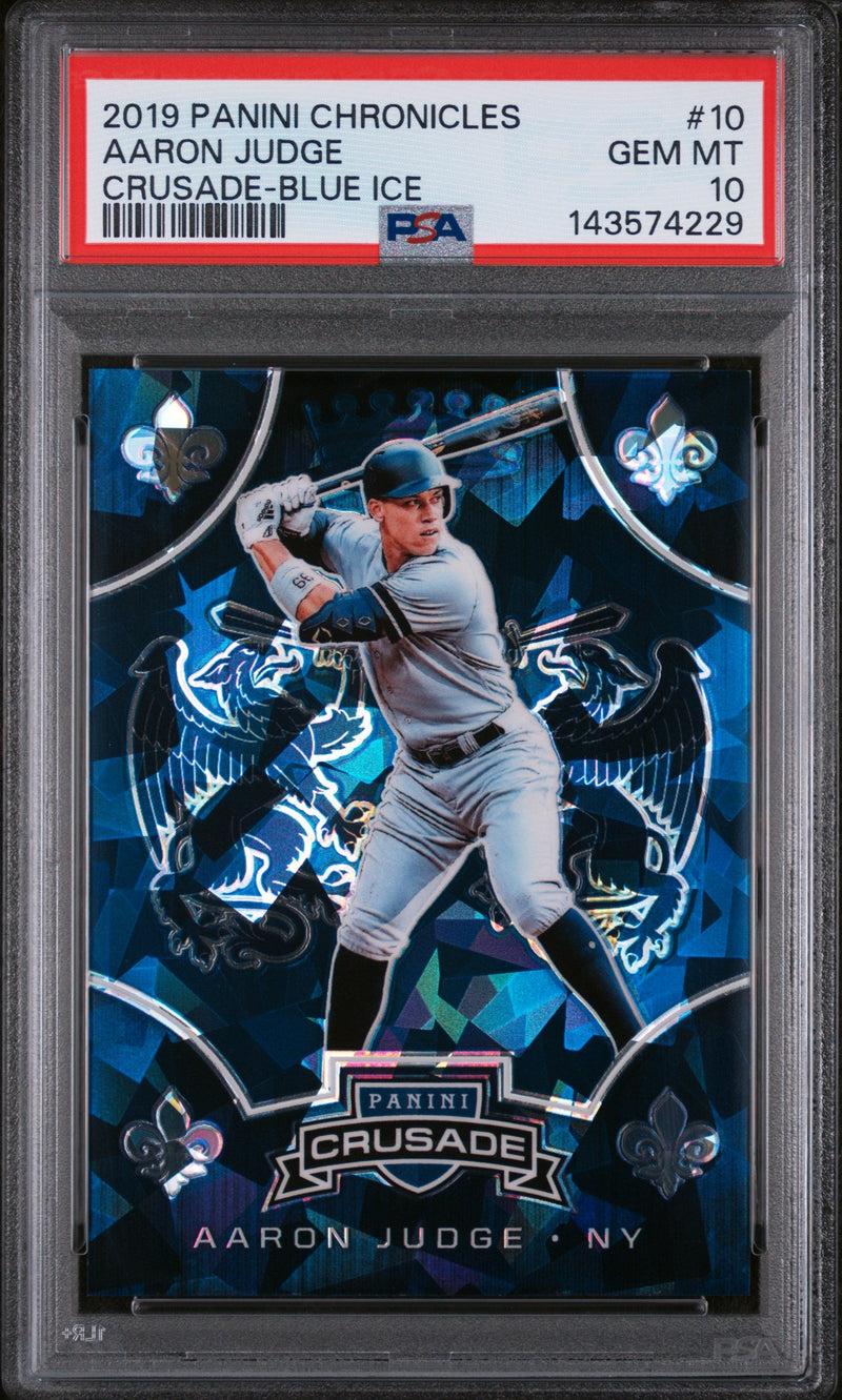 2019 Panini Crusade Blue Ice Aaron Judge #10 /99 PSA 10