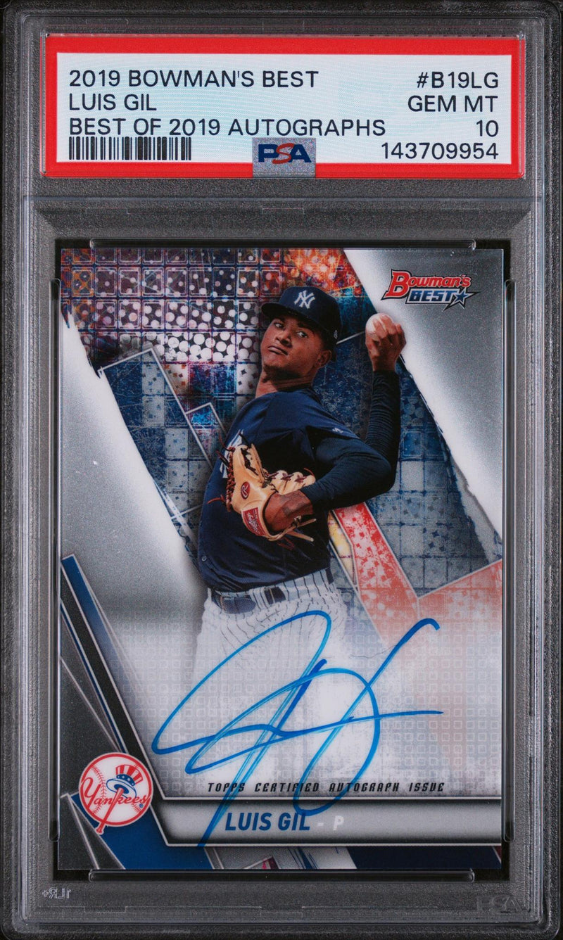 2019 Bowman's Best Best of '19 Autographs Luis Gil #B19LG PSA 10
