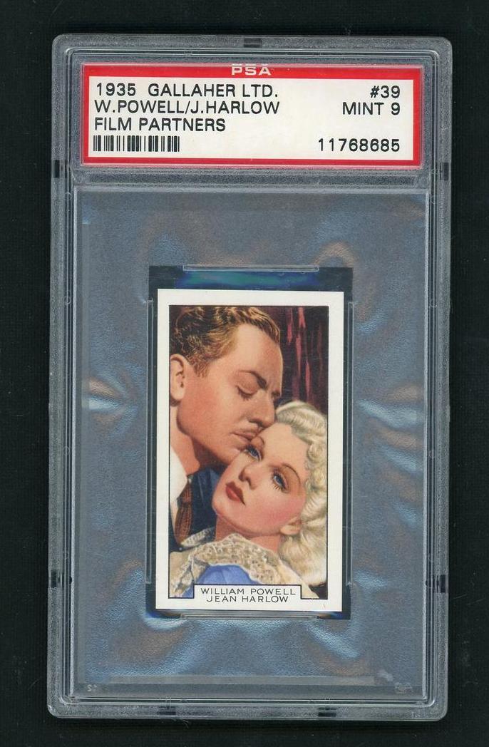 1935 Gallaher Ltd. Film Partners Jean Harlow/William Powell #39 PSA 9