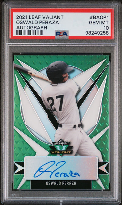 2021 Leaf Valiant Oswald Peraza #BA-OP1 Auto PSA 10