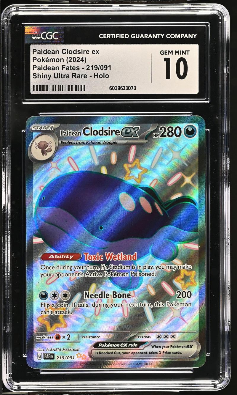 2024 Paldean Fates #219/091 Paldean Clodsire ex Shiny Ultra Rare - Holo CGC 10