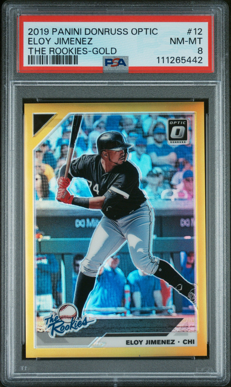 2019 Panini Donruss Optic the Rookies Gold Eloy Jimenez #12 PSA 8