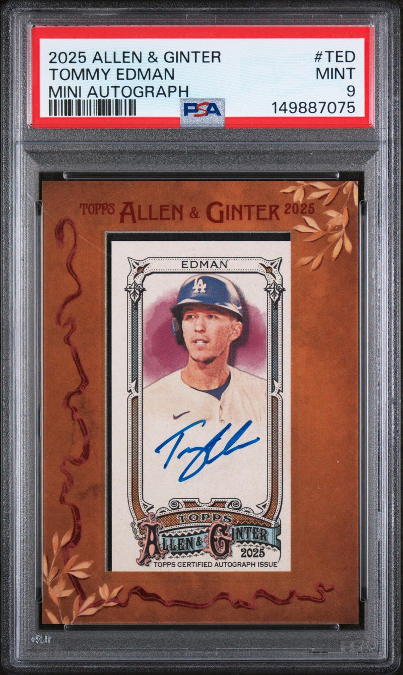 2025 Topps Allen & Ginter Mini Baseball Autographs Tommy Edman #TED PSA 9
