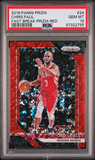 2018 Panini Prizm Fast Break Red Prizm Chris Paul #24 /125 PSA 10