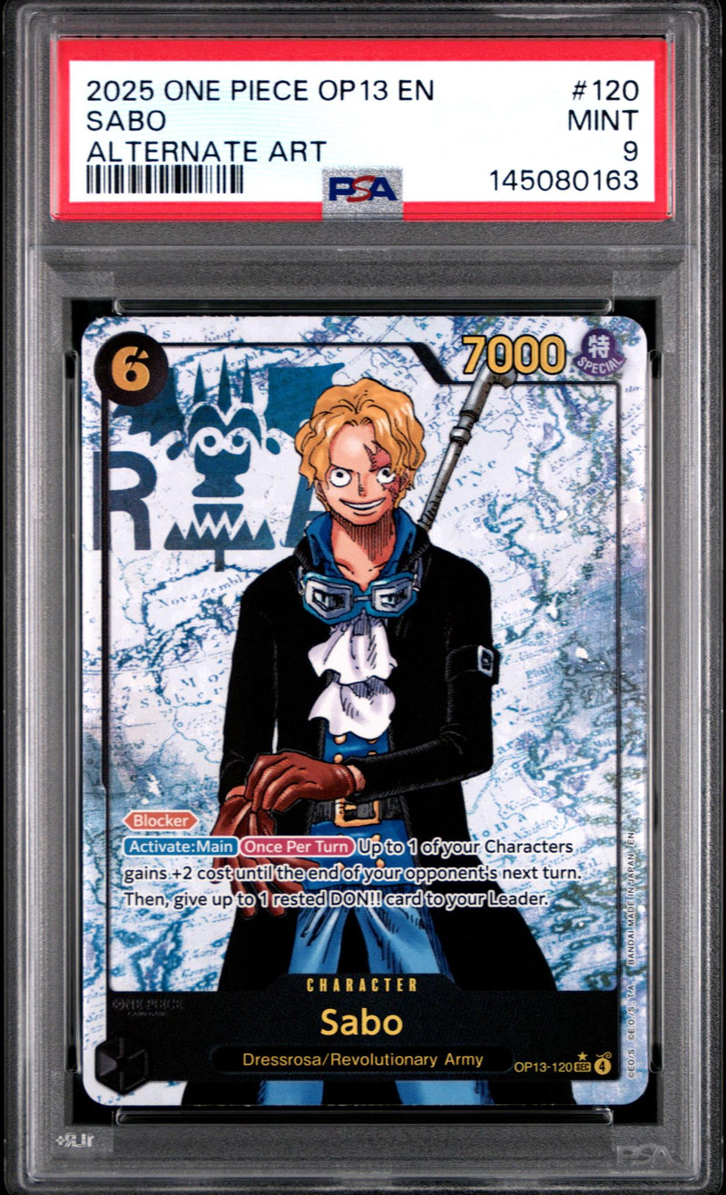 2025 One Piece Carrying On His Will Alternate Art Sabo #OP13-120 PSA 9