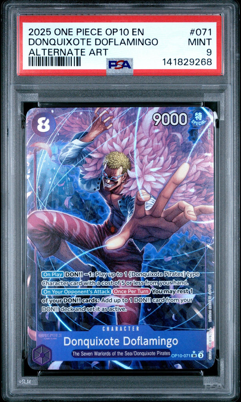 2025 One Piece Royal Blood Alternate Art Donquixote Doflamingo #OP10-071 PSA 9