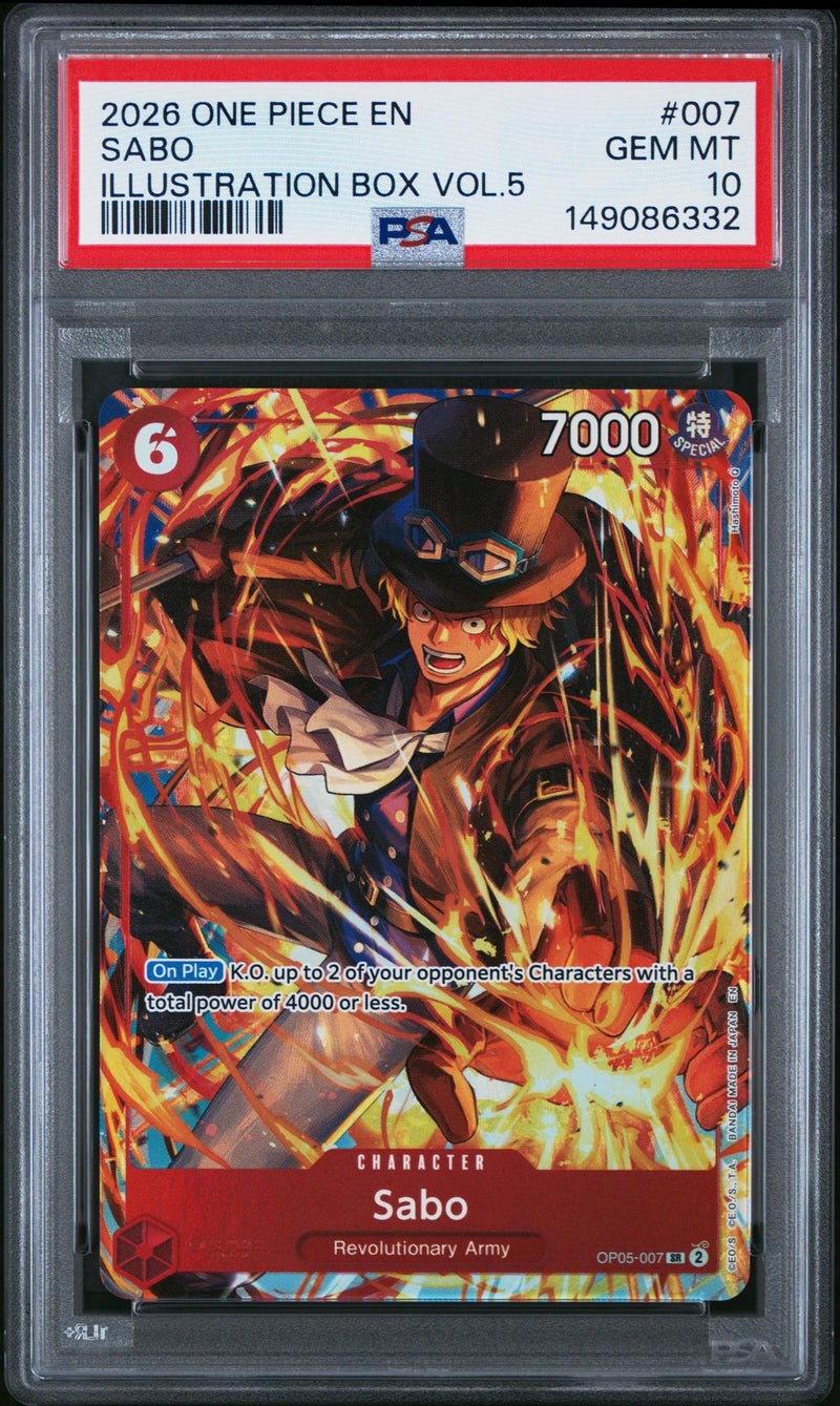 2026 One Piece Promo Illustration Box Volume 5 Sabo #OP05007 PSA 10