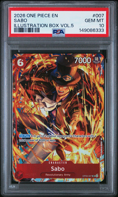 2026 One Piece Promo Illustration Box Volume 5 Sabo #OP05007 PSA 10