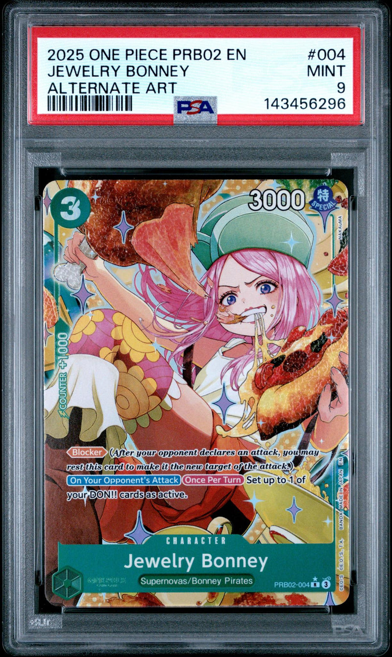 2025 One Piece the Best Premium Booster Vol 2 Alternate Art Jewelry Bonney #PRB02004 PSA 9