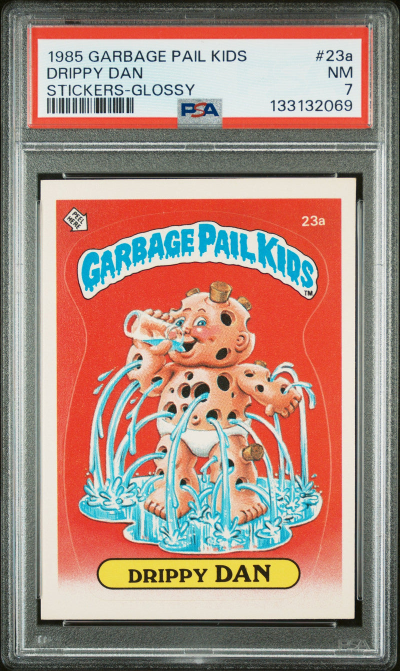 1985 Garbage Pail Kids Stickers Glossy Drippy Dan #23a PSA 7