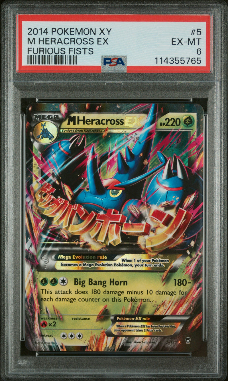 2014 Pokemon XY Furious Fists M Heracross Ex #5 PSA 6