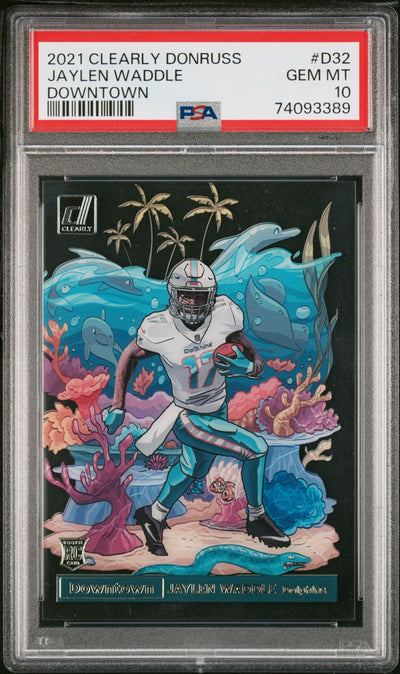 2021 Panini Clearly Donruss Downtown Jaylen Waddle #D32 PSA 10