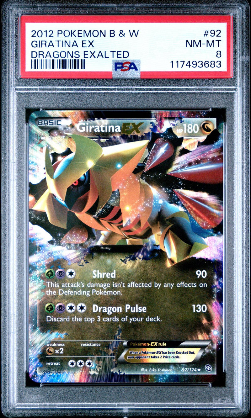 2012 Pokemon Black and White Dragons Exalted Holo Giratina Ex #92 PSA 8