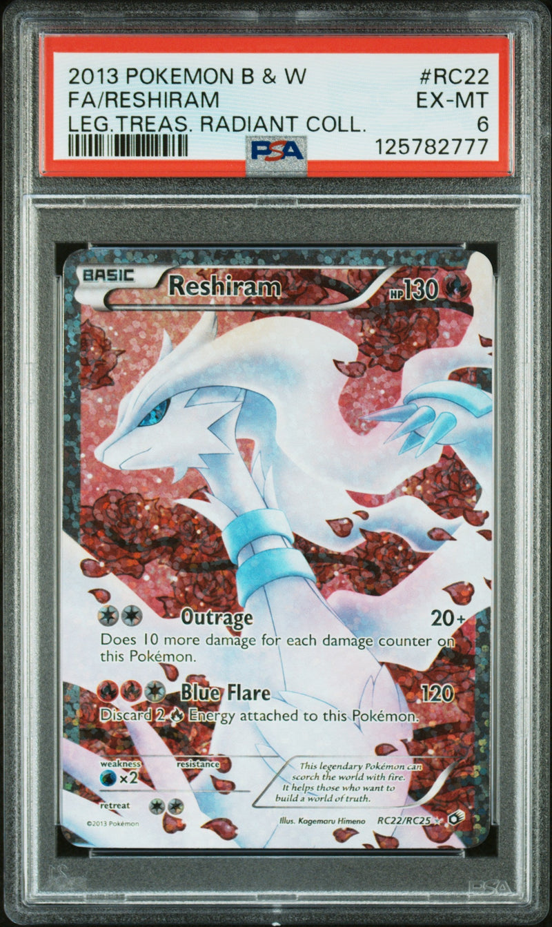 2013 Pokemon Black and White Legendary Treasures Radiant Collection Reshiram #RC22 PSA 6
