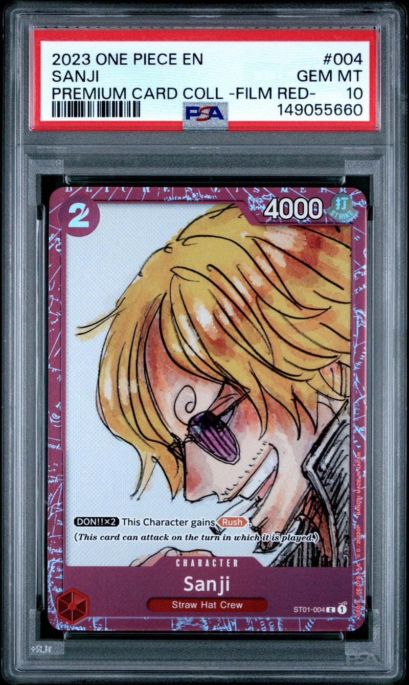 2023 Premium Collection Film Red (Foil) English Alt. Art Parallel Foil Sanji #ST01-004 PSA 10