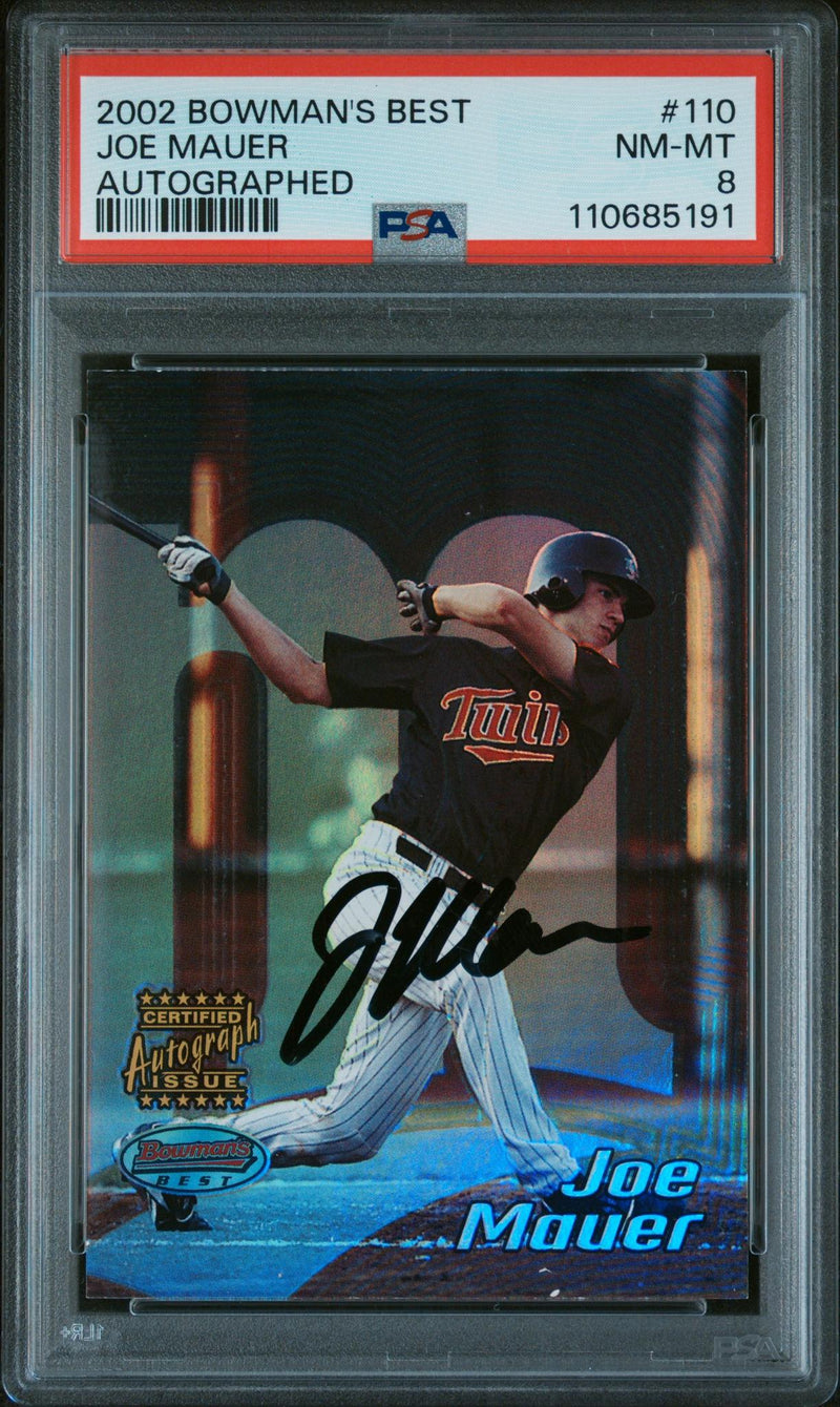 2002 Bowman's Best Autograph Joe Mauer #110 PSA 8