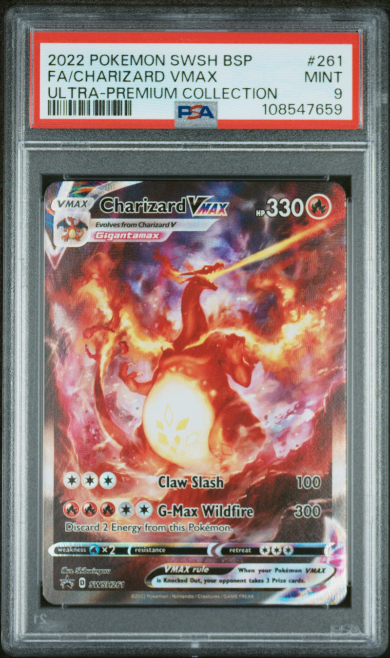 2022 Pokemon Sword and Shield Black Star Ultra Premium Collection Promo Charizard Vmax #SWSH261 PSA 9