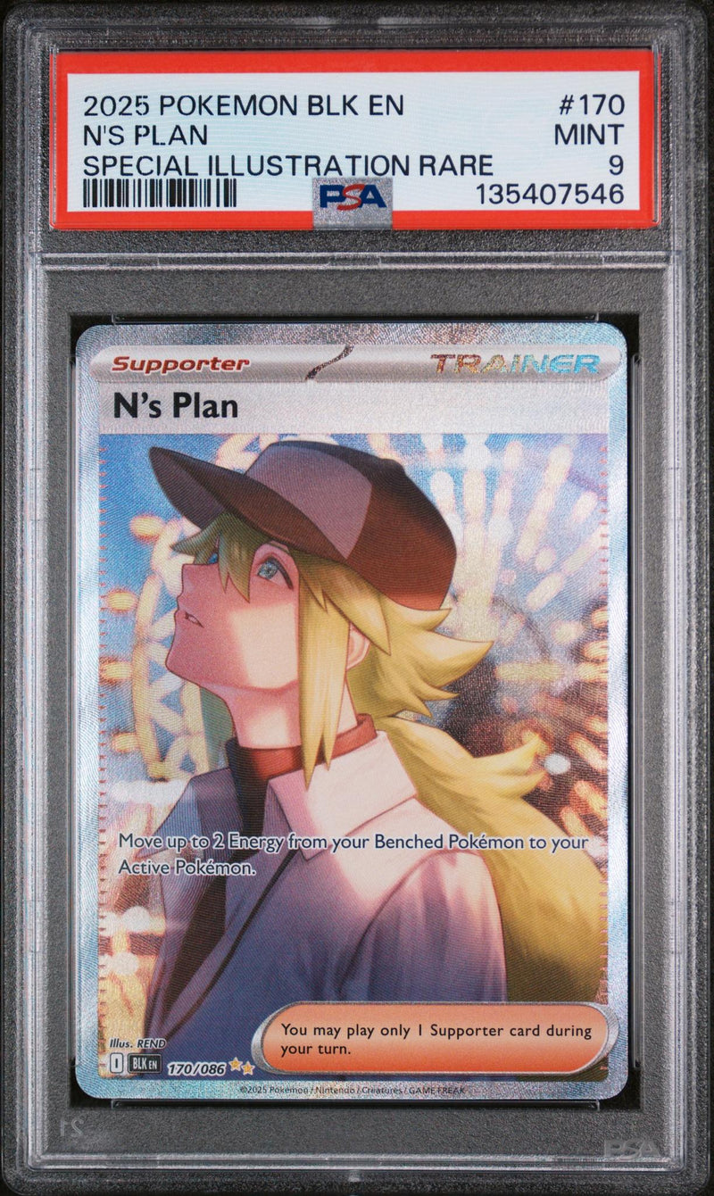 2025 Pokemon Black Bolt Special Illustration Rare N's Plan #170 PSA 9