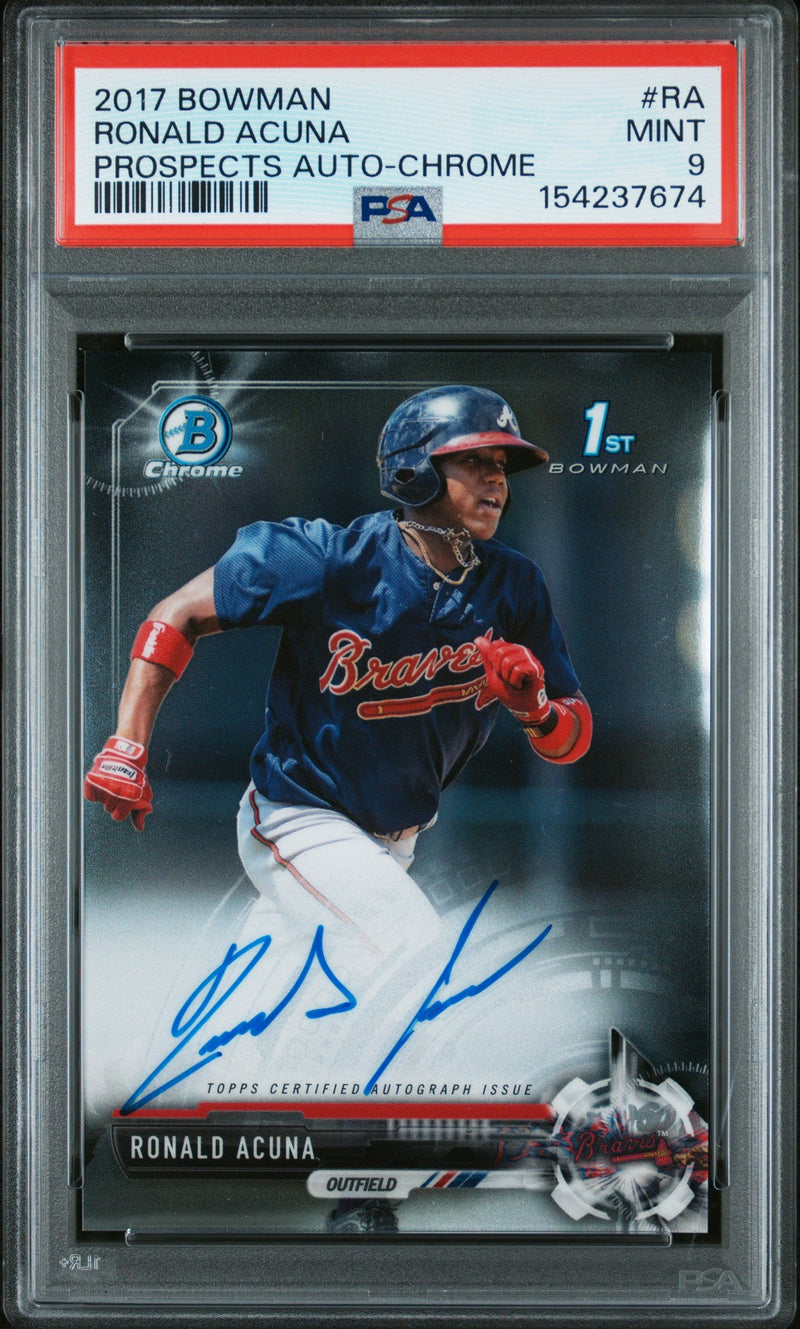 2017 Bowman Chrome Prospect Autograph Ronald Acuna #CPA-RA PSA 9