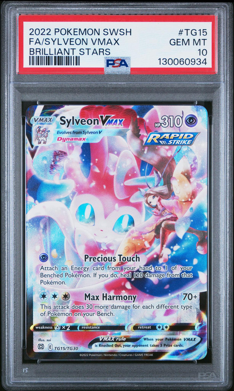 2022 Pokemon Sword and Shield Brilliant Stars Trainer Gallery Sylveon Vmax #TG15 PSA 10
