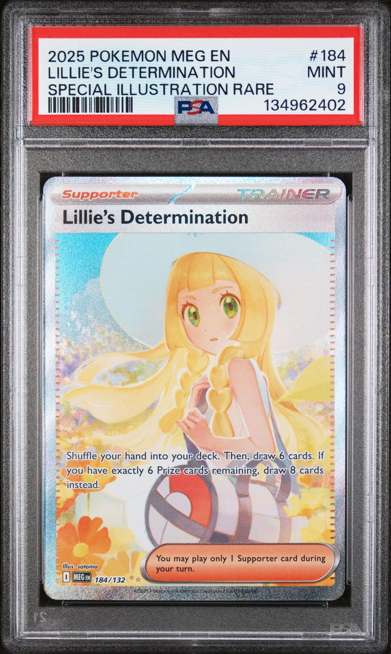 2025 Pokemon Mega Evolution Special Illustration Rare Lillie's Determination #184 PSA 9