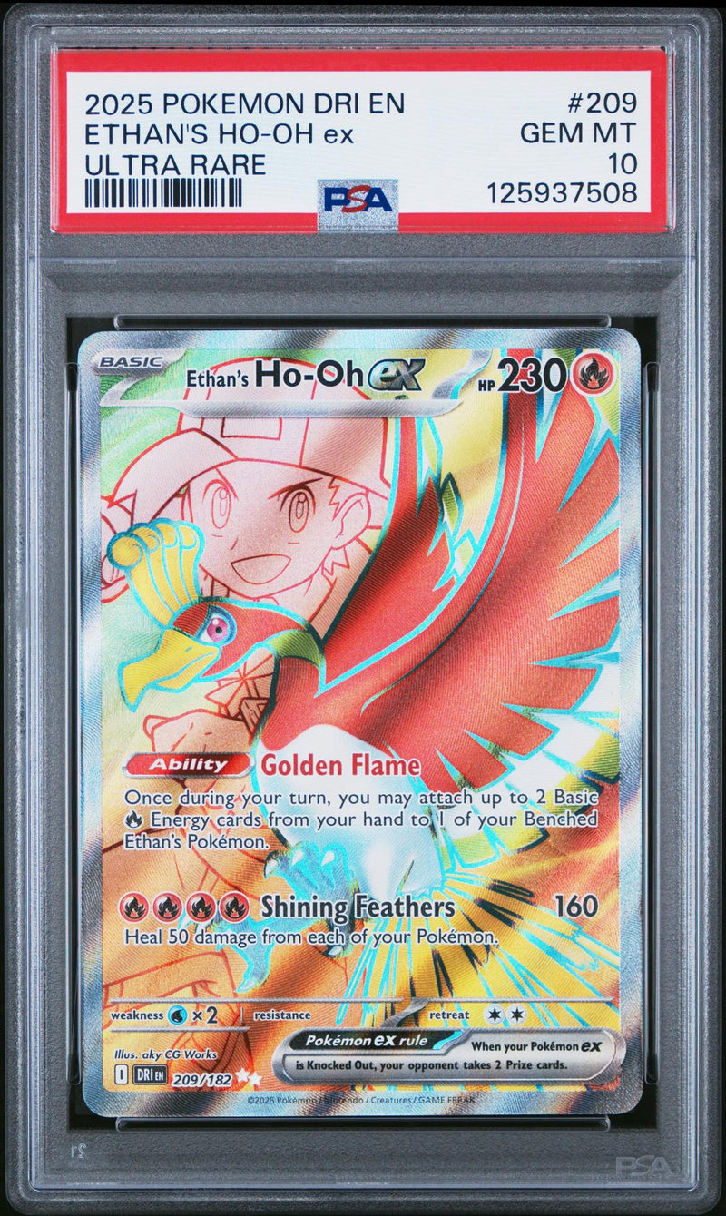 2025 Pokemon Scarlet and Violet Destined Rivals Ultra Rare Ethan's Ho Oh Ex #209 PSA 10