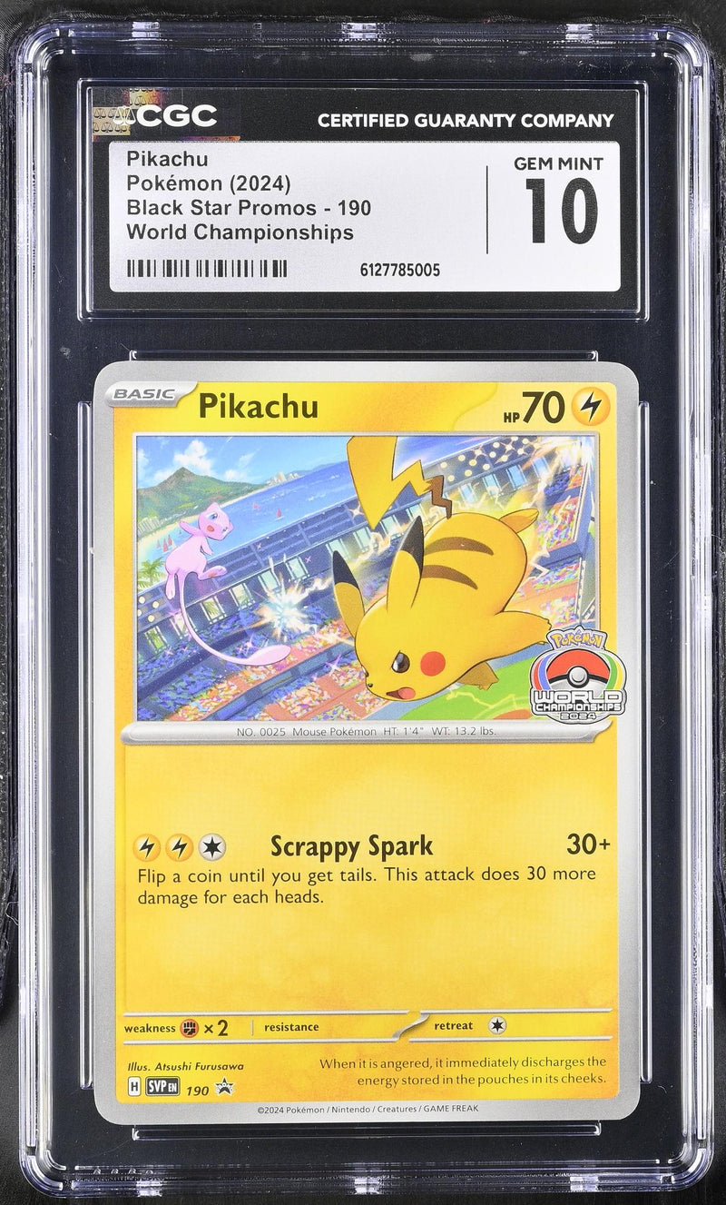 2024 Black Star Promos #190 Pikachu World Championships CGC 10