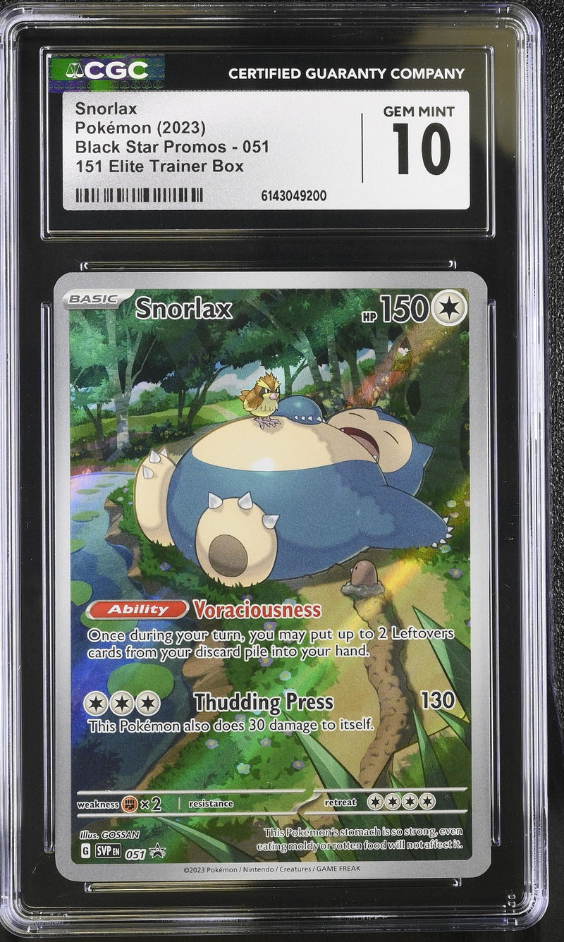 2023 Black Star Promos #051 Snorlax 151 Elite Trainer Box CGC 10
