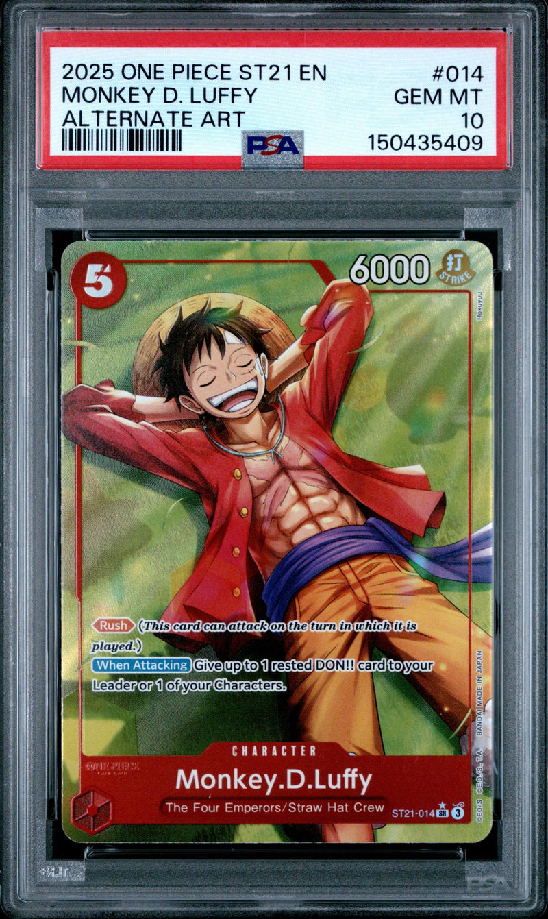 2025 One Piece Starter Deck St21-Ex Gear 5 Alternate Art Monkey D. Luffy #014 PSA 10