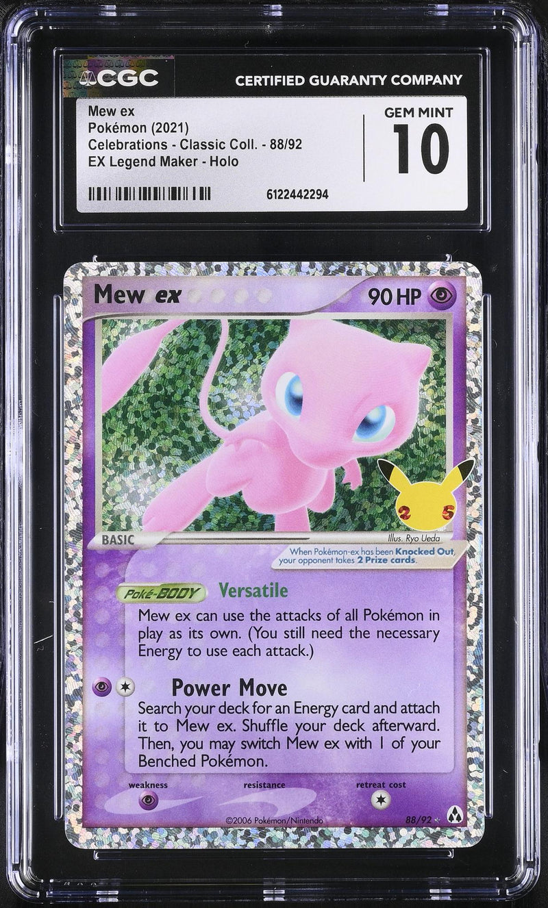 2021 Pokemon #88/92 Mew ex Celebrations - Classic Collection CGC 10