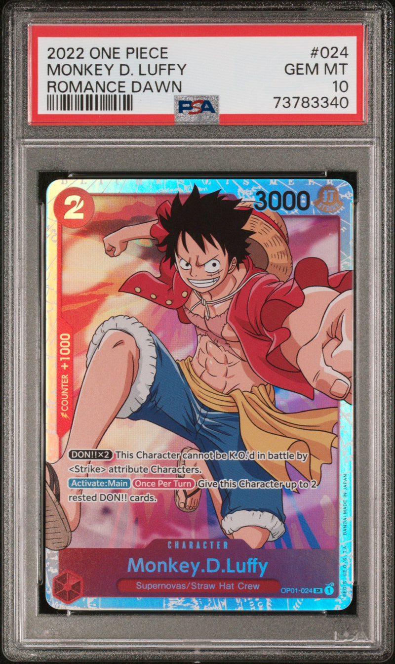 2022 One Piece Romance Dawn Monkey D. Luffy #OP01-024 PSA 10