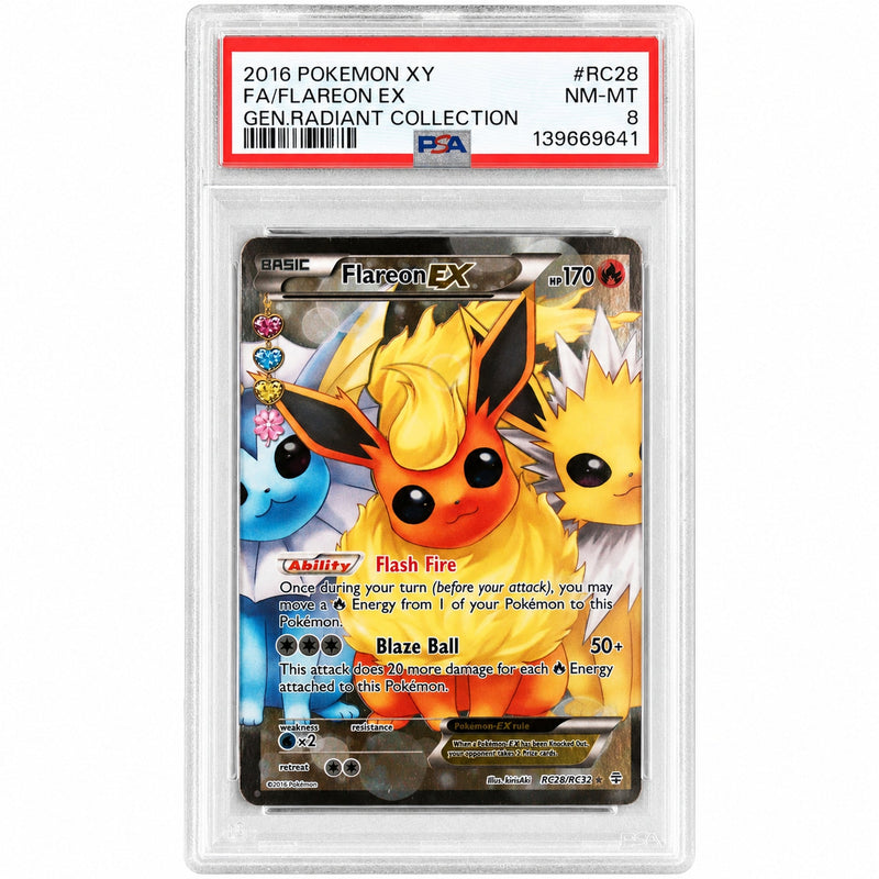 2016 Pokemon XY Generations Radiant Collection Flareon Ex #RC28 PSA 8