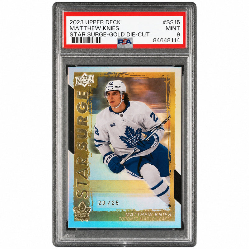 2023 Upper Deck Star Surge Gold Die-Cut Matthew Knies #SS15 /25 PSA 9