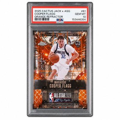 2025 Topps Chrome Cactus Jack X NBA All Star Game Orange Refractor Cooper Flagg #61 /50 PSA 10